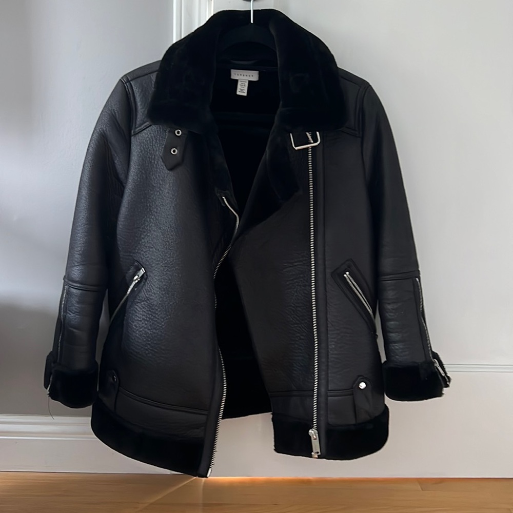 Black leather jacket